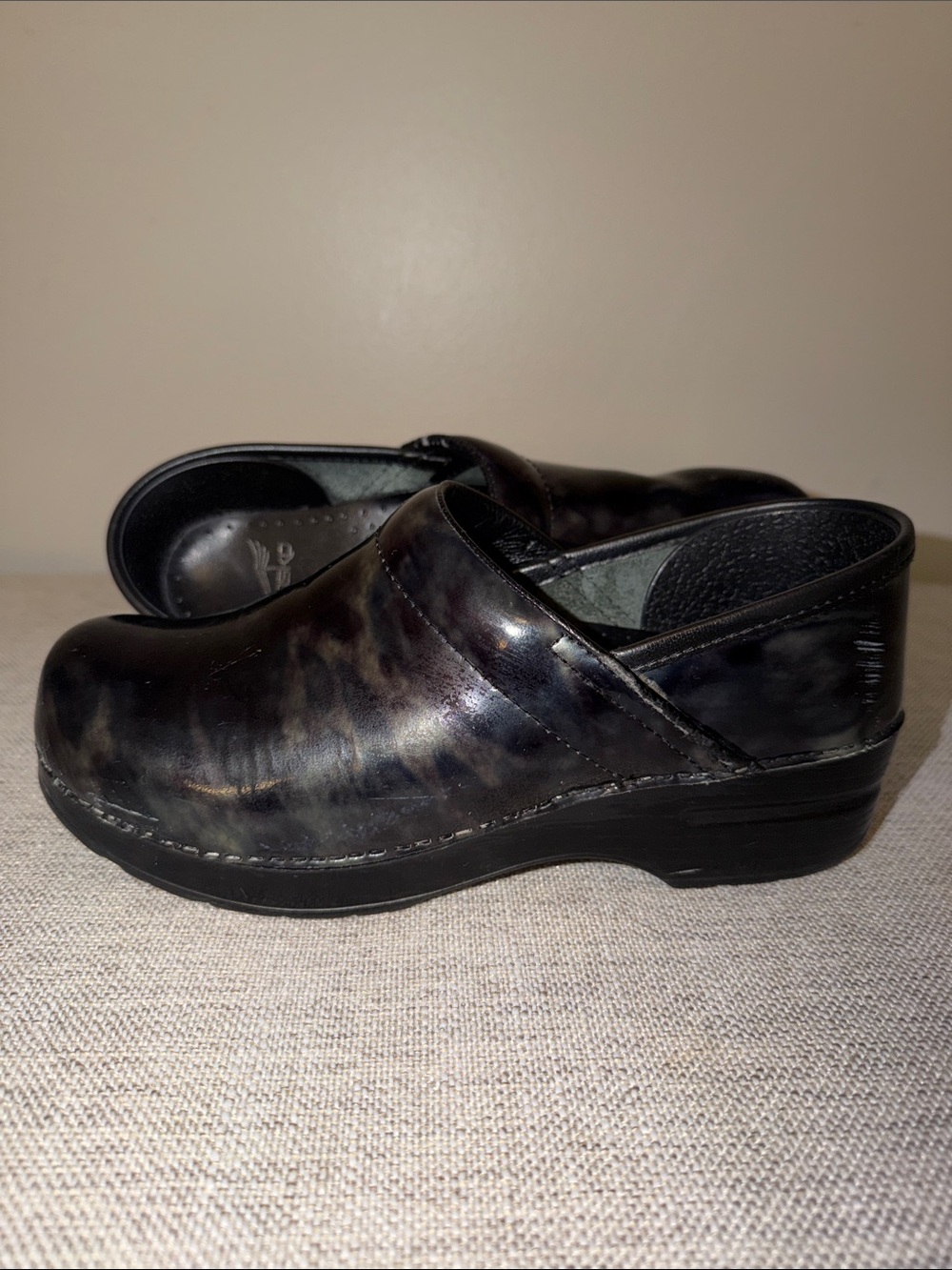 Dansko Blue Marbled Leather Clog Insole